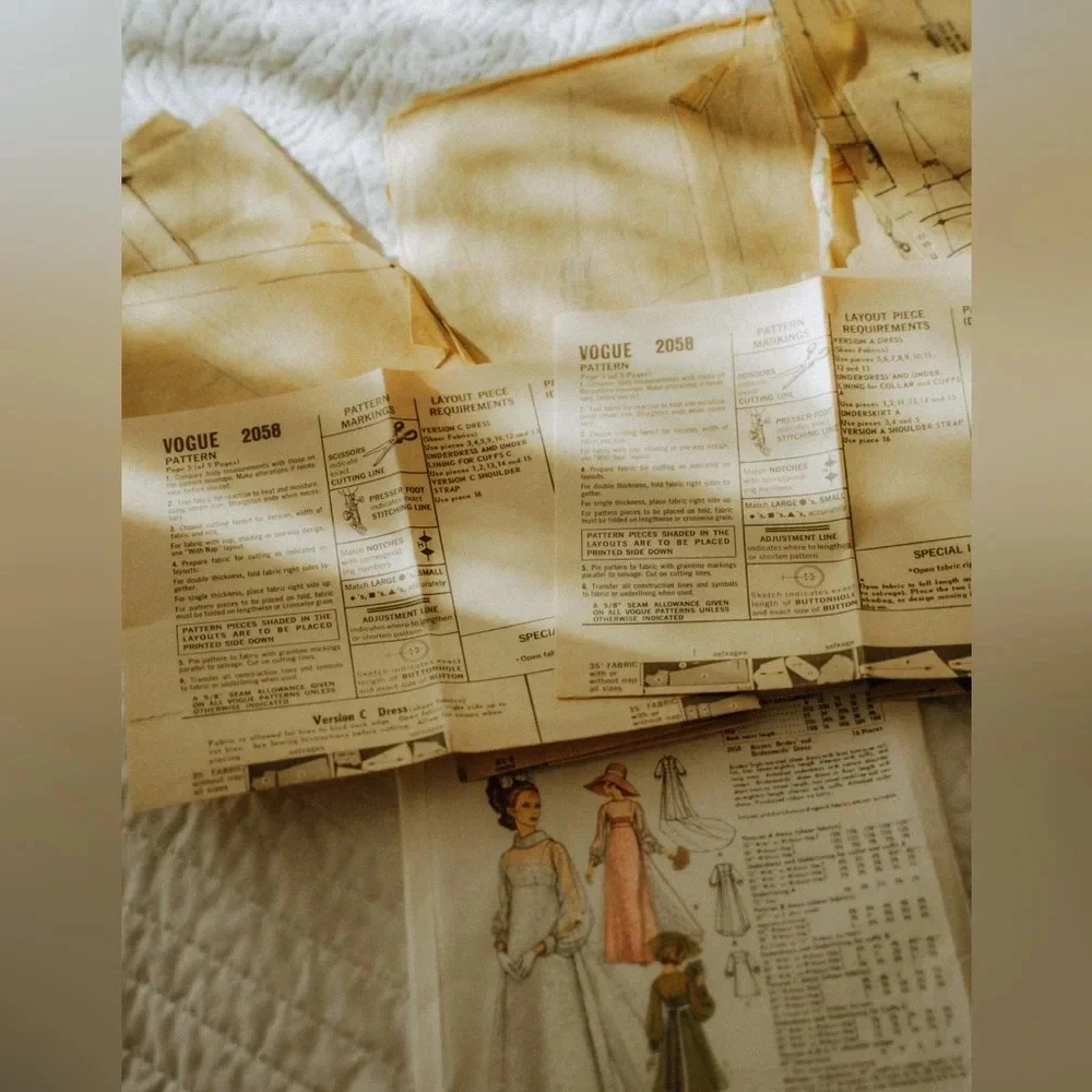 1960s handmade vogue pattern and wedding dress - Picture 9 of 15